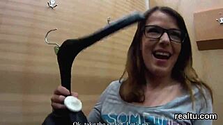 flawless czech teen seduced in mall, undresses for blowjob and pov pounding