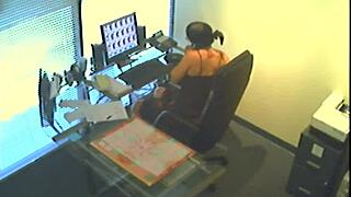 office slut caught as she masturbates