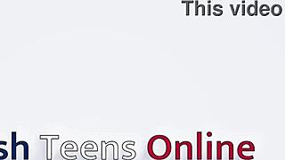 British teen sucks, rims, gets fucked hard and creampied