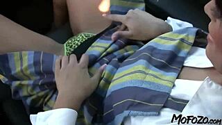 Rough anal deepthroat with big cock waitress