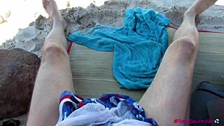 Bikini Blowjob At Beach, Boyfriend Covers Tits With Cum