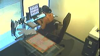 office slut caught as she masturbates
