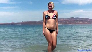 Bikini Blowjob At Beach, Boyfriend Covers Tits With Cum
