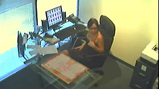 office slut caught as she masturbates