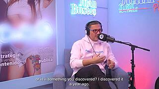 Latina Kaorianya rides fuck machine on podcast