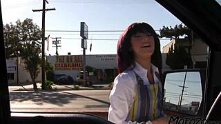 Rough anal deepthroat with big cock waitress