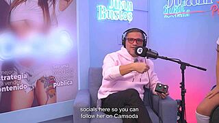 Latina Kaorianya rides fuck machine on podcast