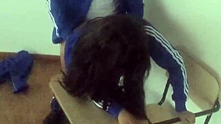 Cute latina student loses innocence as classmate fucks her tight pussy in classroom