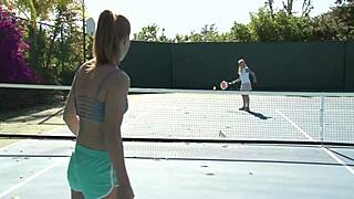 Two Beautiful Girls Engage in Intense Lesbian Strapon Fucking and Licking