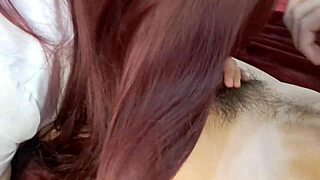 couple enjoys blowjob and cum in mouth