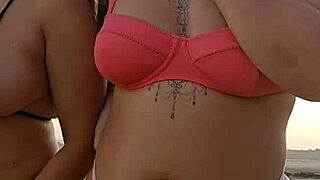 African milfs flash and find a virgin guy on the beach for intense fucking.