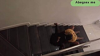 Fucked step brother on stairs, squirting on huge black dick