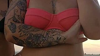 African milfs flash and find a virgin guy on the beach for intense fucking.