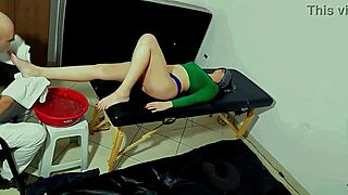 Relaxing Foot Bath Turns Into Toe Sucking And Cum On Feet