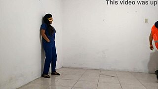 Hospital nurse flirts with janitor in real workplace video