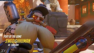 midget dominates tall french lady in anal sex