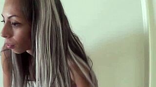 Skinny amateur Candie Cross in mind-control roleplay as obedient sex doll.