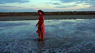 Walk on Red Sunset of Elton Salt Lake