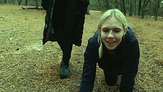 Bubble Butt Milf Crawls Into Woods With Perverts For Anal Fucking And Ass To Mouth