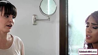 lesbian milf says, want me to finger your big tits, boss?