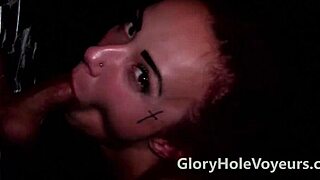 Gloryhole blowjob cumshot compilation with deep sucking