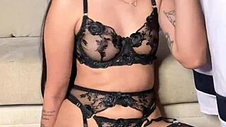 Vertical Lingerie Blowjob With Spanking