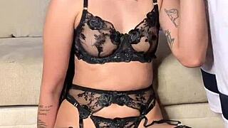 Vertical Lingerie Blowjob With Spanking