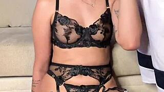 Vertical Lingerie Blowjob With Spanking