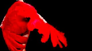 Skinny big boobed blonde milf in burlesque costume