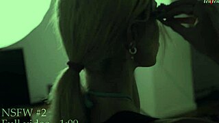 Is this little blonde teen ready for hardcore fucking and blowjob? Watch her tits bounce!