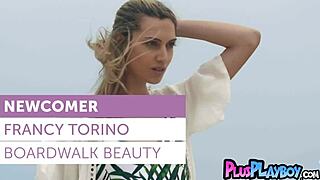 I'm Francy Torino, the beautiful blonde milf, exposin' my perfect ass while posin' naked.