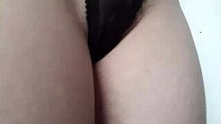 petite teen in see-through panties sensually masturbates with a cock in crossdressing compilation