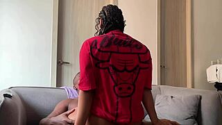 Can you believe this cute teen rides her stepfather's big black cock non-stop in this amateur scene?