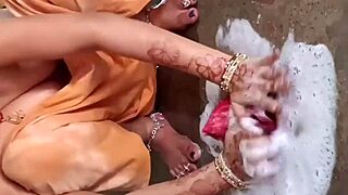 Beautiful Indian village bhabhi, you're pissing in the bathroom and bathing so seductively - first time thrill!