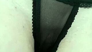 petite teen in see-through panties sensually masturbates with a cock in crossdressing compilation