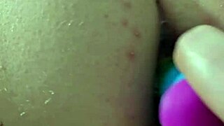 rainbow dildo anal creampie with chubby brunette 😈