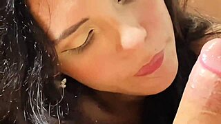 Amateur Latina roommate teases with deepthroat blowjob in dorm parody. She rides cock in cowgirl position as submissive lover.
