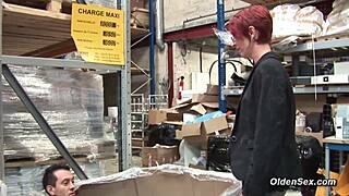 ginger french mature lady gets anal fucked in two places