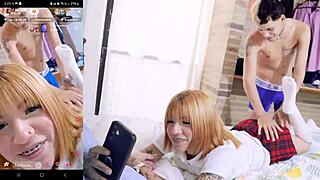 Does skinny blonde teen get rough sex in public live?