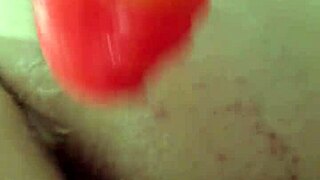 rainbow dildo anal creampie with chubby brunette 😈