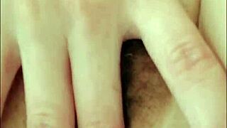 Russian Teen Student Fingers Pussy And Anus In Black Stockings!