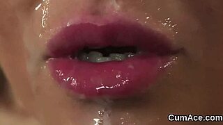 Kinky doll excitedly gets cum load on face, eating all ejaculate