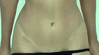 my cute young girlfriend does a casual striptease, ripping clothes and undressing in lingerie