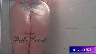 revealme curvy babes steamy shower masturbation with water jet