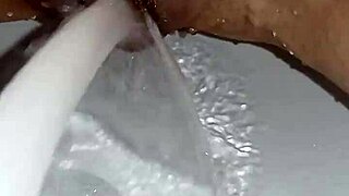 gretala uses soap on her trimmed pussy