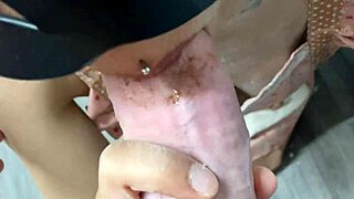Stepmom's friend licks chocolate off before tight pussy fuck and anal creampie in homemade interracial action