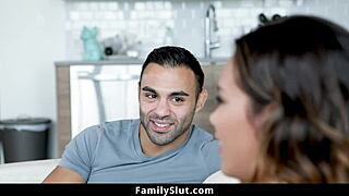 Young Stepdaughter Examines Stepdad's Dick Then Gets Fucked