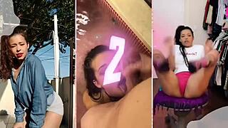 Trying on the new clothes I received, feeling excited about my natural curves and soft skin.