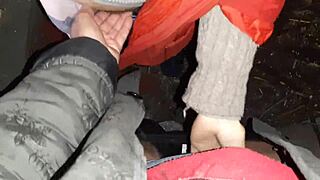 our autumn romantic moment in a hut with lesbian illusion girls