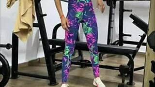 Amateur Babe Bent Over In Gym Leggings Gets Fucked Hard By Huge Cock And Swallows Cumshot In Mouth